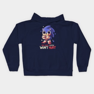 One More Coffe // Cute Hedgehog, Meme, Gotta Go Fast Kids Hoodie